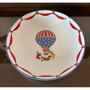 Tiffany‎ and Co Porcelain Hot Air Balloon 14.5'' Serving Bowl Platter Patriotic